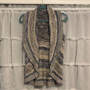 Absolutely Famous Knit Sweater Vest in Blue and Beige Size M